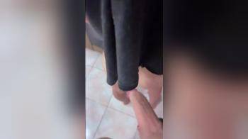 video of Girl gets dicked from behind by a big dick while making dinner in the kitchen