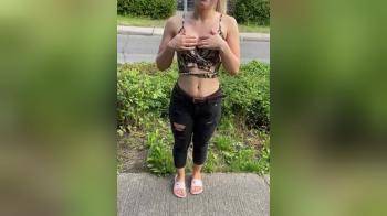video of Flashing tits on the street
