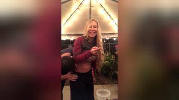 video of Blond MILF smoking weed and letting herself get fucked in party tent