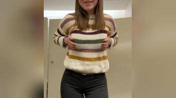 video of she shows her sweater puppies