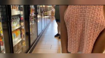 video of braless at the store