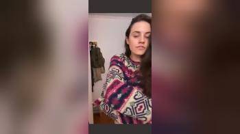 video of strip off her sweater and showing her big tits