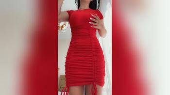 video of Sexy curvy lady in red dress