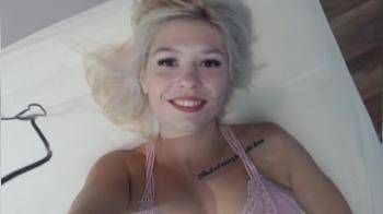 video of Pale blonde filming herself getting some good action on camera
