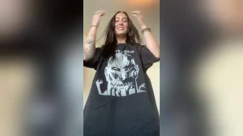 video of Metal Head Chick Shows Off TShirts and Body