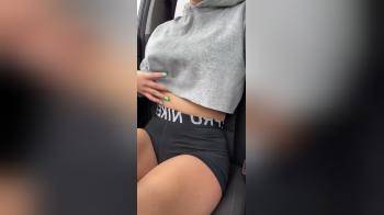 video of Flashing tits in the car