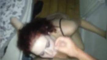 video of Redhead slutty gf makes great eye contact for cumshot