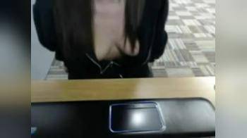 video of making herself cum in college library