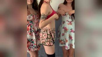 video of Three girl tittie reveal