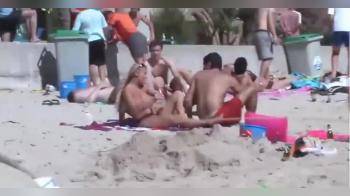 video of 2 girls go wild on public beach