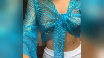 video of girl in see through top