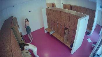 video of Public security camera in lockerroom at gym