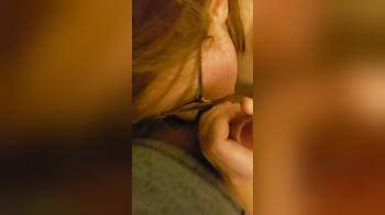video of redhead girl friend close up again sucking cock