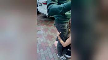 video of Public on street after party sucking off guys cock