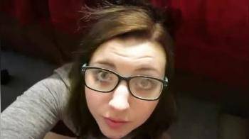 video of Another cutie with glasses gets facial