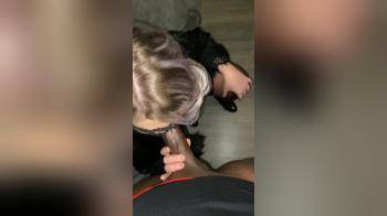 video of Masked blonde dutch milf sucking black cock PoV