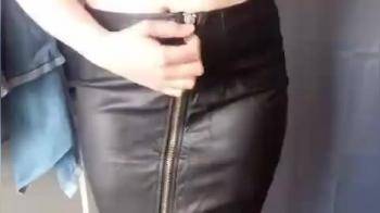 video of Dutch housewife stripping out of her leather skirt