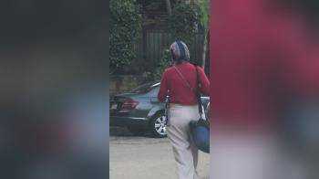video of Huge ASS in tight pants with hijab MILF