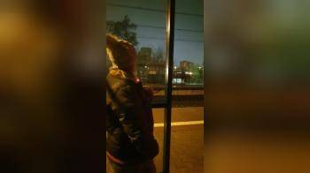 video of Waiting for the train with a jacket and no... heh