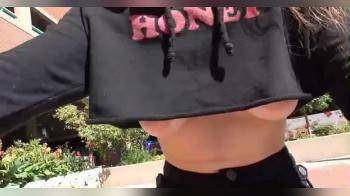 video of No bra while riding bike