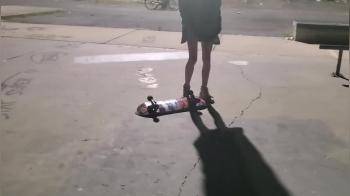 video of Girl Skateboarding Completely Naked
