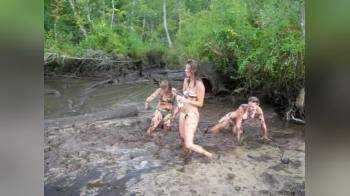 video of Girls mud bath