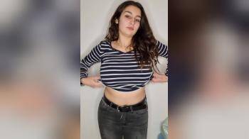 video of Cute non-nude busty teen shows body
