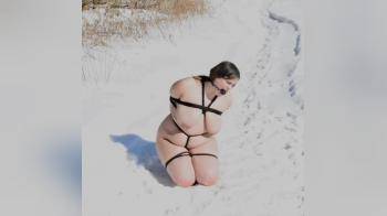 video of Big tittie Natasha tied in the snow II