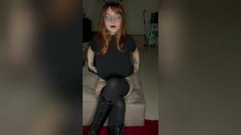 video of goth teen in glasses tit drop