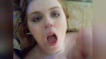 video of redhead teen downs his load