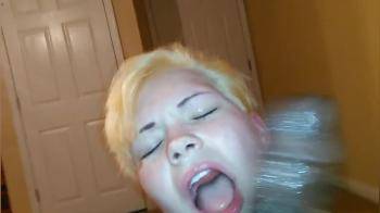 video of blonde wife choking on her bulls cock