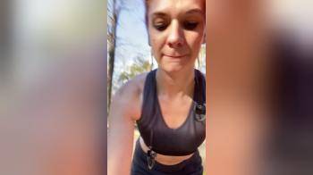 video of Sneaky sweaty titty flash on the running trail