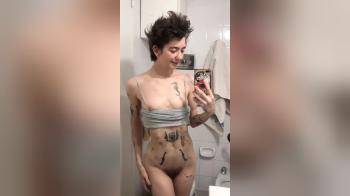 video of S2 naked mirror selfie