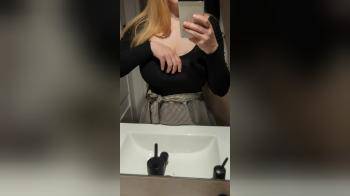 video of busty redhead mirror selfie drops big boobs