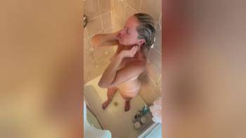 video of Blonde caught in shower