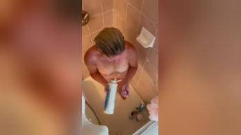 video of Blonde caught in shower 2