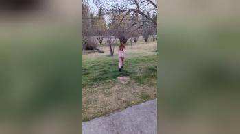 video of Dared to run naked around a far away tree in my front yard