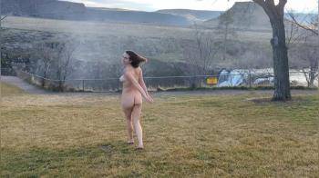 video of It was really cold but the rush of being naked outside is always worth it
