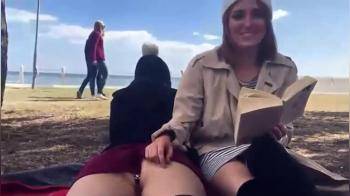 video of Lesbian Butt plug fun outside