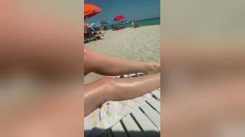 video of Hot babe sunning herself