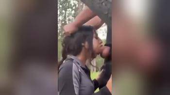 video of Girl gets throated outside