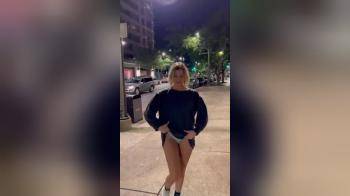 video of flashing the goods on the street