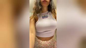 video of great tits getting out of her fanta shirt