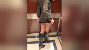 video of Mature flashing in elevator