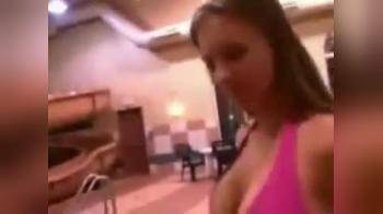 video of Girl in Pink Bikini down waterslide