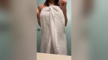 video of Naked body under towel