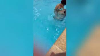 video of Friends having fun in the pool