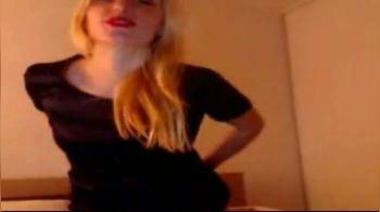 video of Beautiful blonde teases on webcam