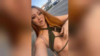 video of Flashing tits in the public