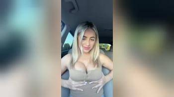 video of Flashing tits in the car